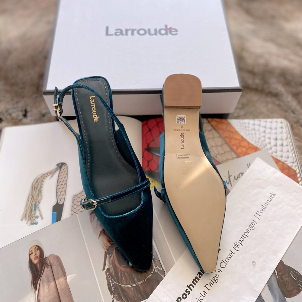 Larroudé Ines Buckled Slingback Flats - Picture 4 of 11